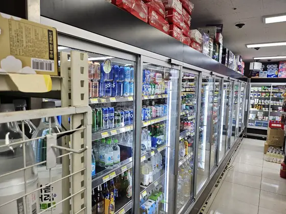 익산 포인트 마트 쇼케이스 도어 시공